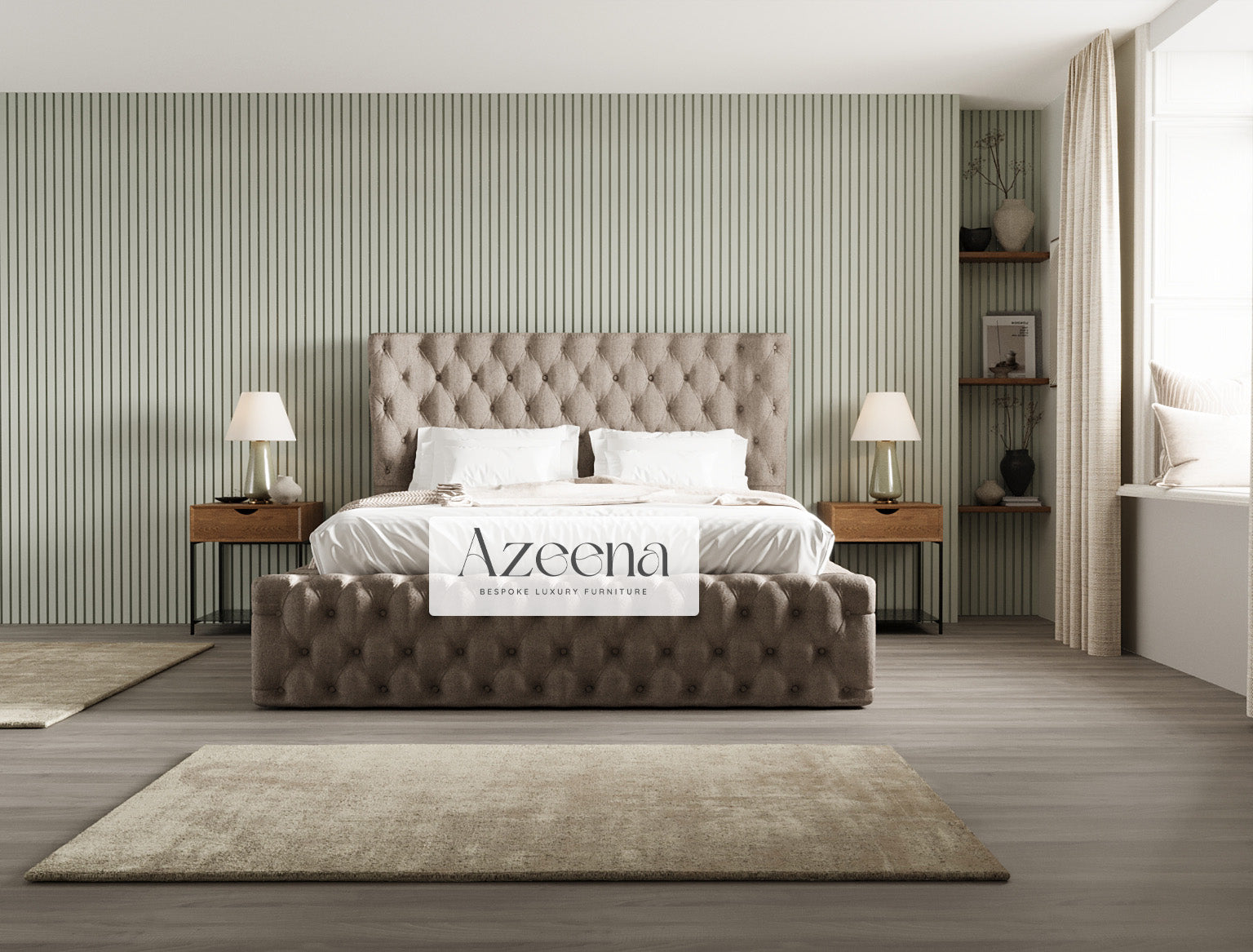 Luciano Round Winged Chesterfield Design Bed With Optional Storage