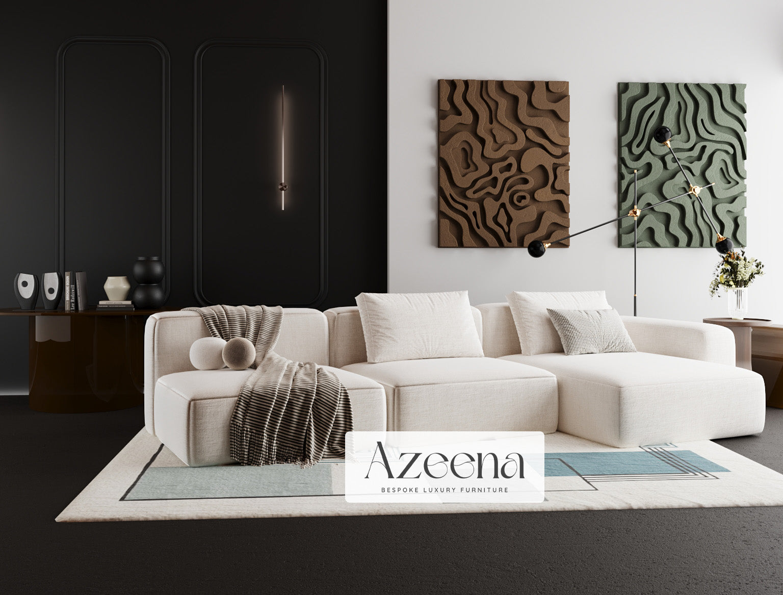 Sanders Modular Sectional 3 Seater Sofa L Shape Sofa