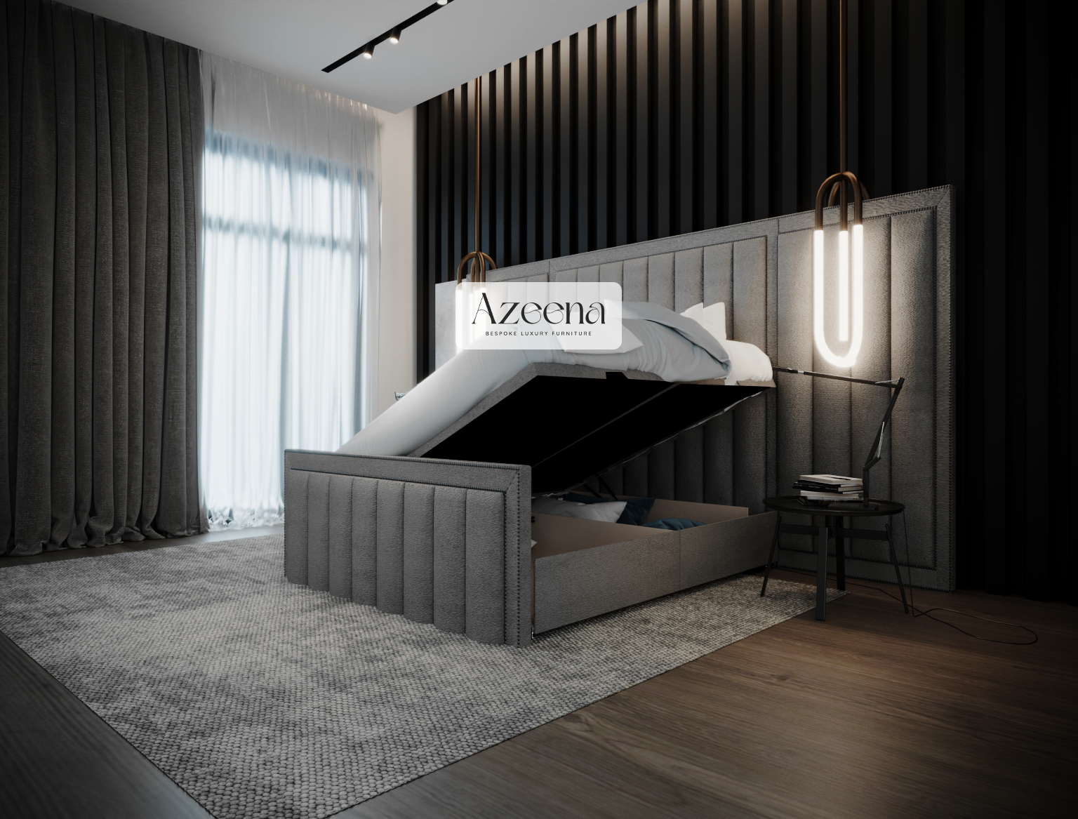 Cal Divan Ottoman Storage Wide and Extended Headboard Bed