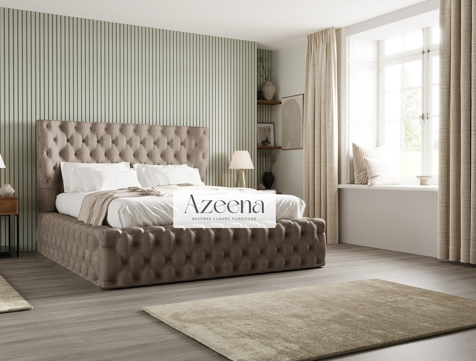 Luciano Round Winged Chesterfield Design Bed With Optional Storage