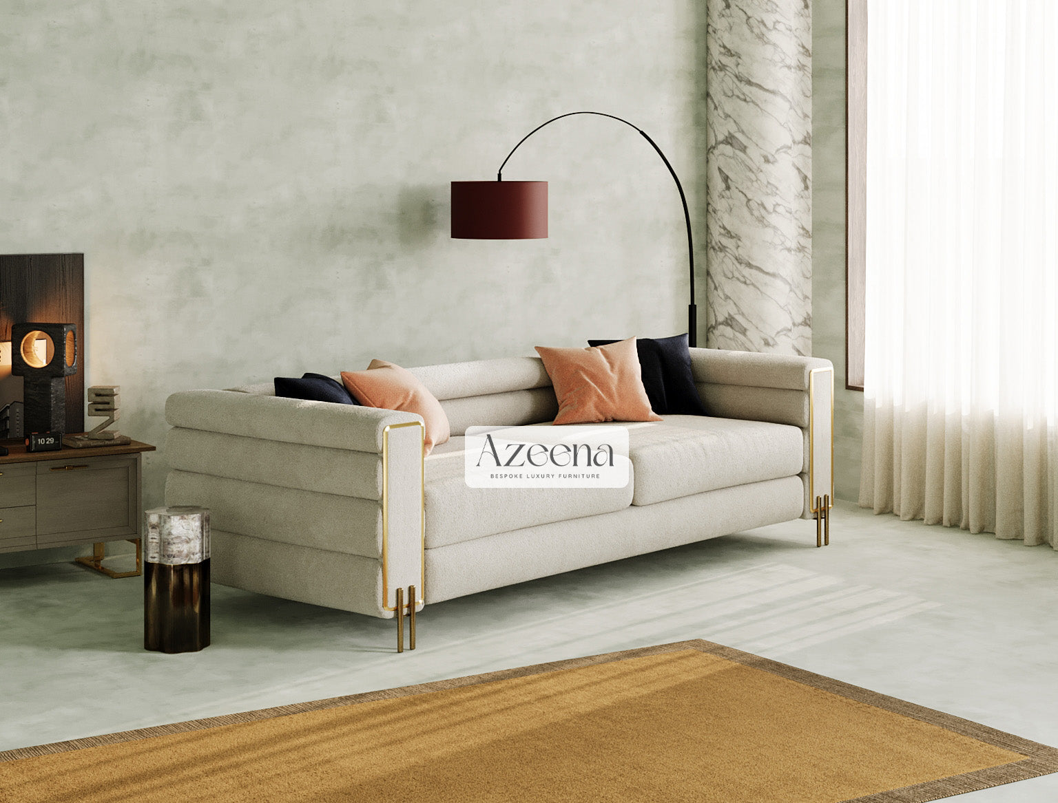 Bagpiper Upholstered Fabric Sofa