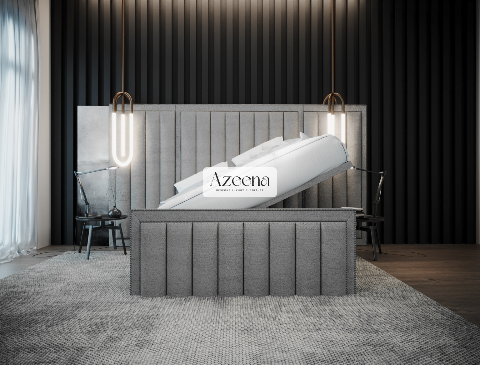 Cal Divan Ottoman Storage Wide and Extended Headboard Bed