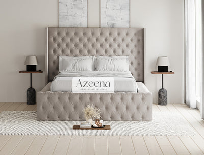 Jane Ambassador Chesterfield Winged Fabric Upholstered Bed