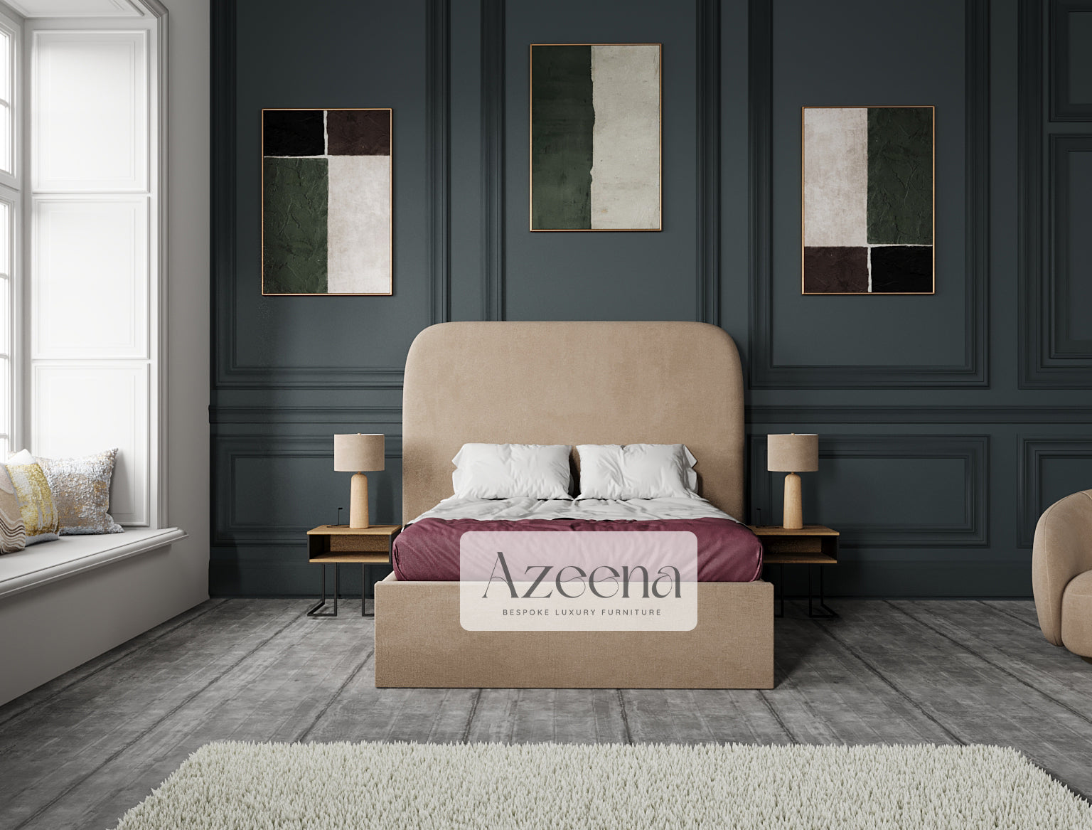 Amber Round Edge Bed With Optional Storage