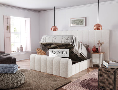 Paige Optional Ottoman Storage Wide and Extended Headboard Ottoman Bed