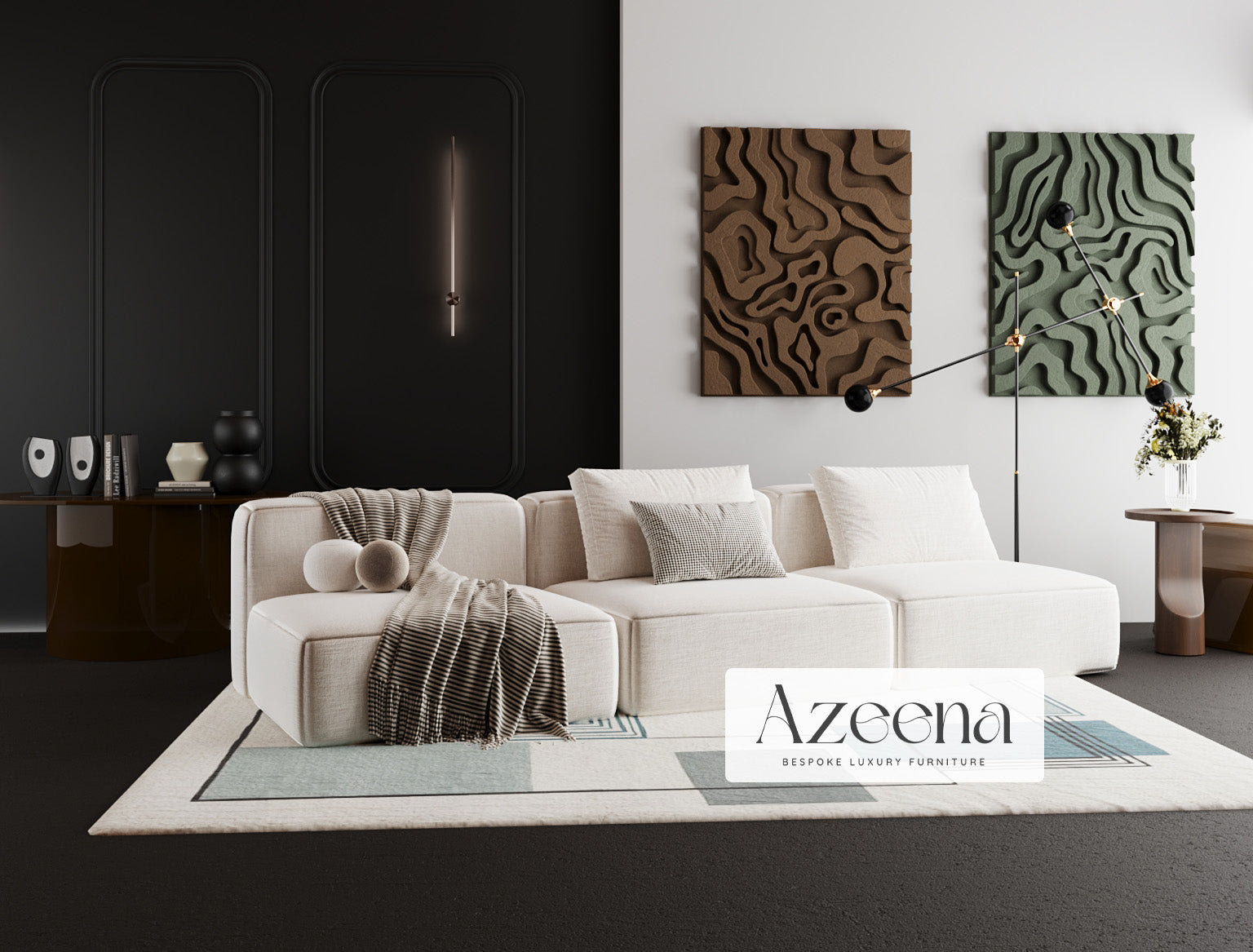 Sanders  Modular Sectional 3 Seater Sofa L Shape Sofa