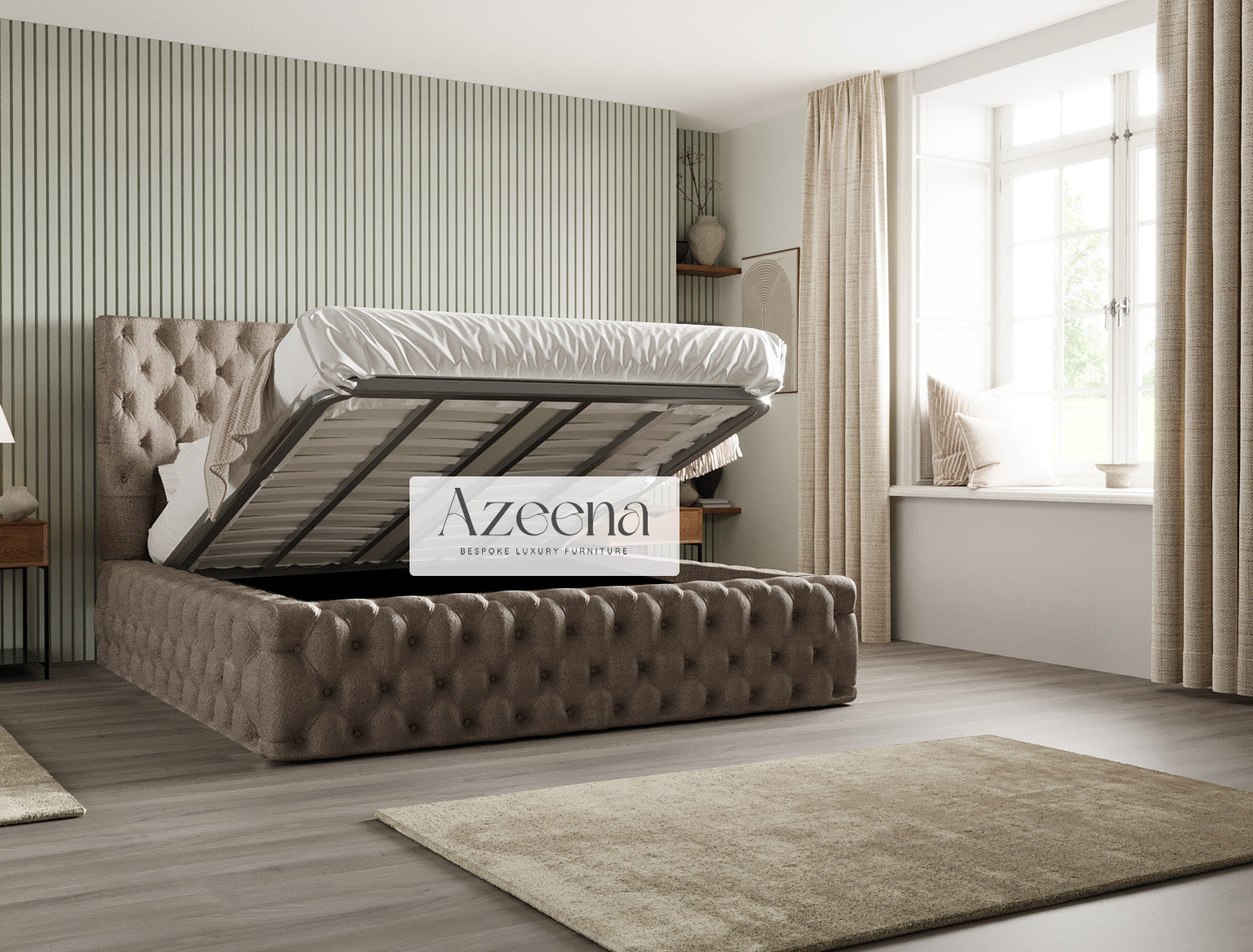 Luciano Round Winged Chesterfield Design Bed With Optional Storage